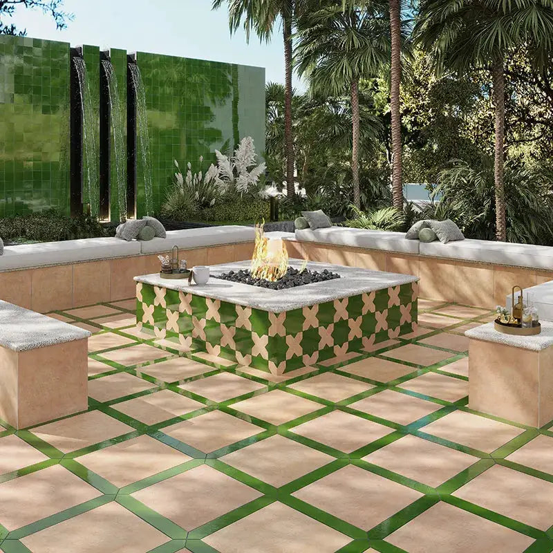 Deep Forest Green 6x6 Glossy Square Porcelain Tile (19 pack, 4.65 sq ft/case) by Apollo Tile