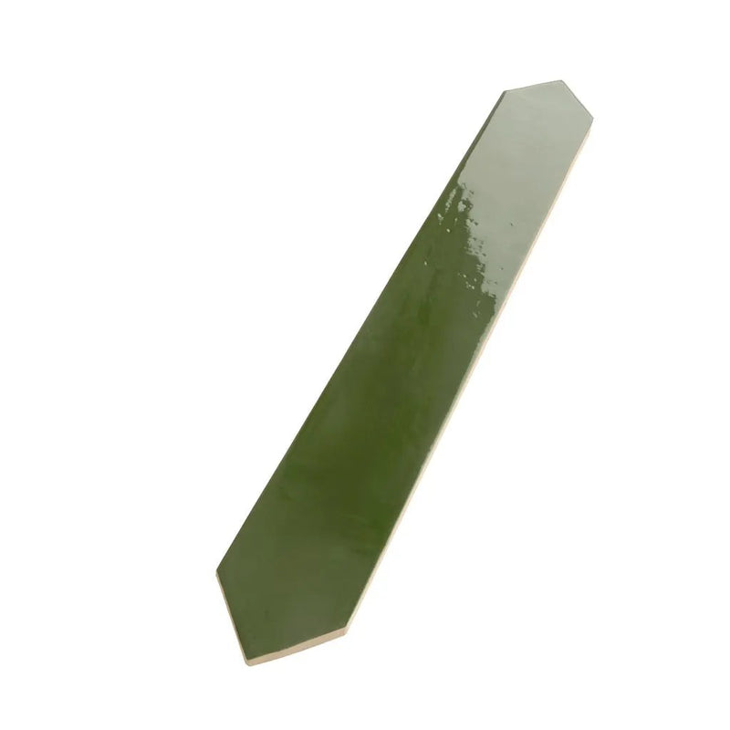 Deep Forest Green 3x19 Glossy Picket Porcelain Tile (20 pack, 7.65 sq ft/case) by Apollo Tile