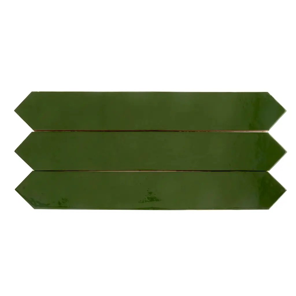 Deep Forest Green 3x19 Glossy Picket Porcelain Tile (20 pack, 7.65 sq ft/case) by Apollo Tile
