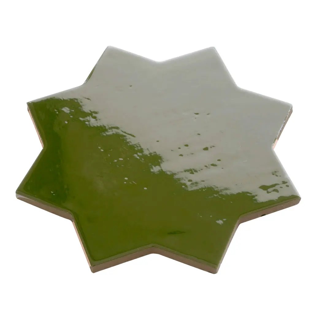 Deep Forest Green 7x7 Glossy Star Porcelain Tile (16 pack, 6.46 sq ft/case) by Apollo Tile