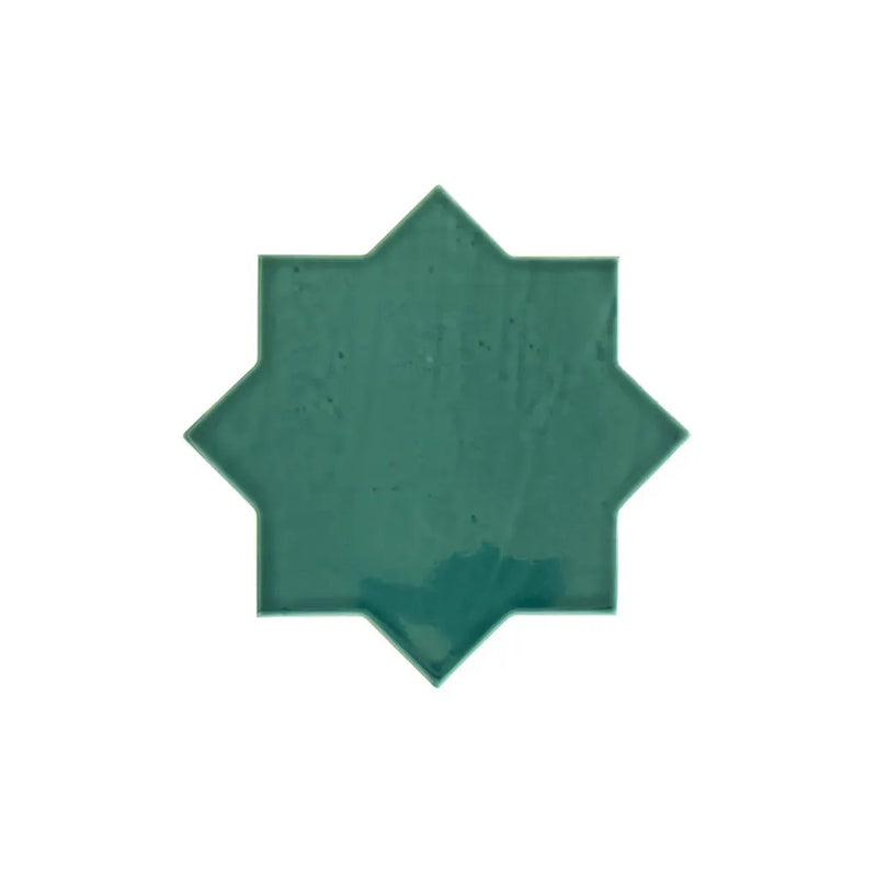 Turquoise Blue 7x7 Glossy Star Porcelain Tile (16 pack, 6.46 sq ft/case) by Apollo Tile