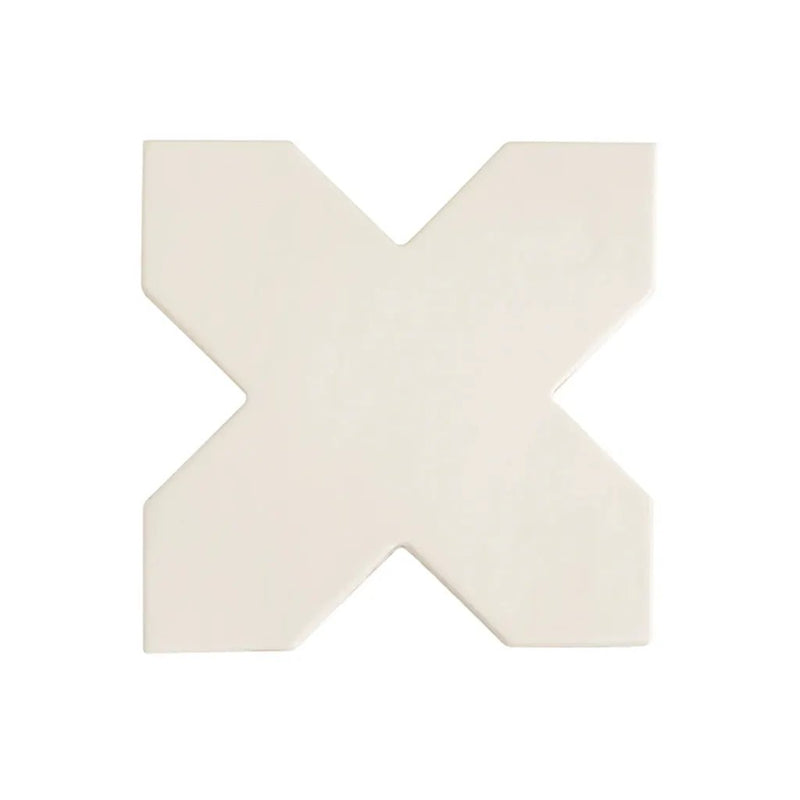Pearl White 7x7 Glossy Cross Porcelain Tile (16 pack, 5.6 sq ft/case) by Apollo Tile