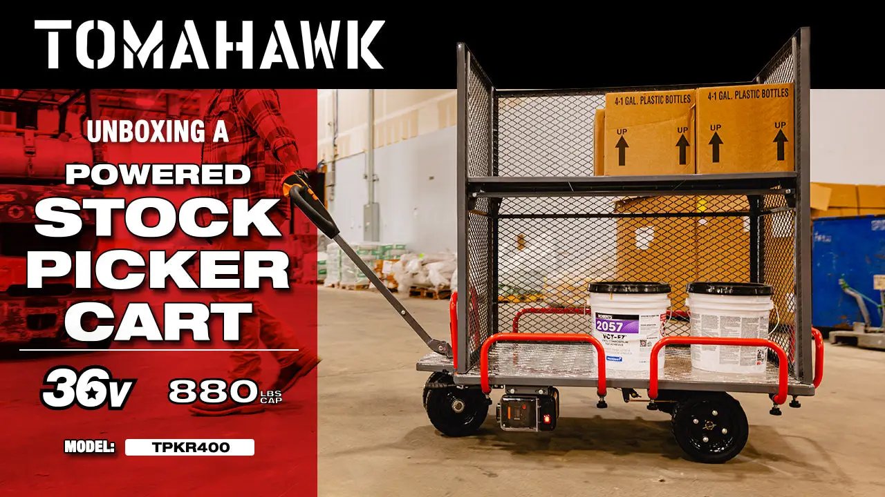 Powered Stock Picker 400kg Capacity for Warehouses, Shops & Material Handling by Tomahawk Power