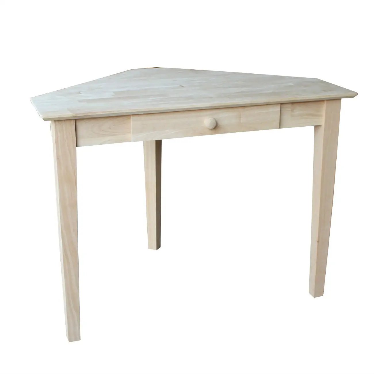 Unfinished Wood Corner Desk Laptop Computer Writing Table with Drawer by HomePacific