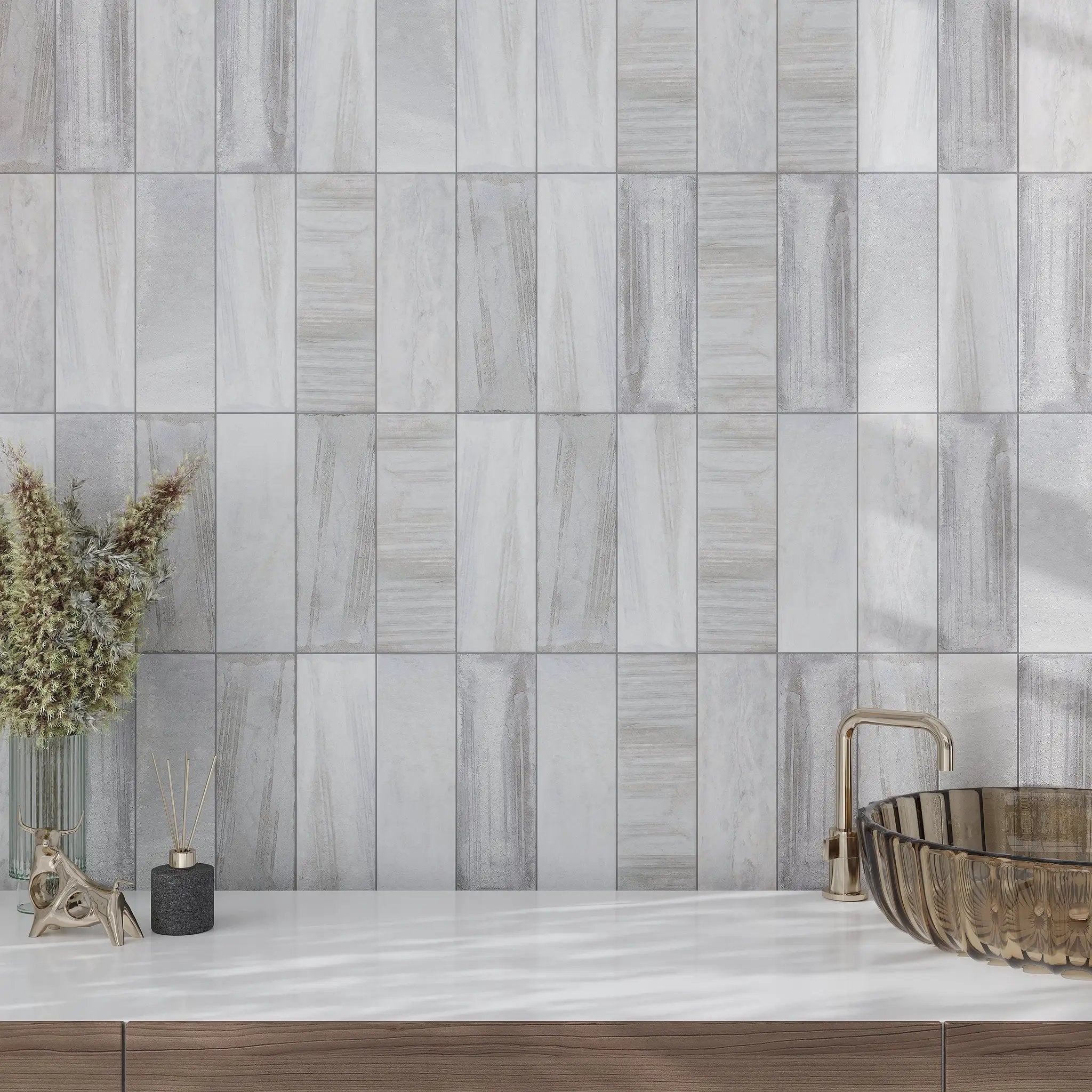 Gray 4x13 Matte Brick Porcelain Tile (31 pack, 12.034 sq ft/case) by Apollo Tile