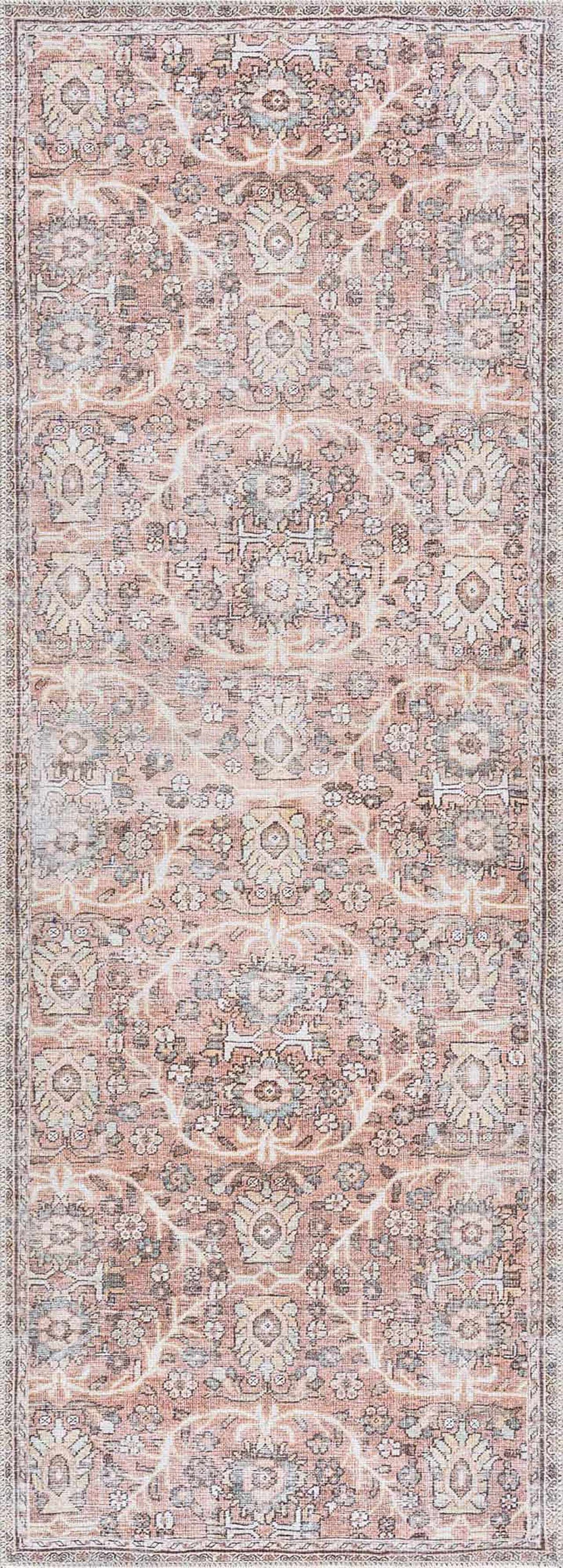 Urpi Rose & Brown Washable Area Rug by Hauteloom