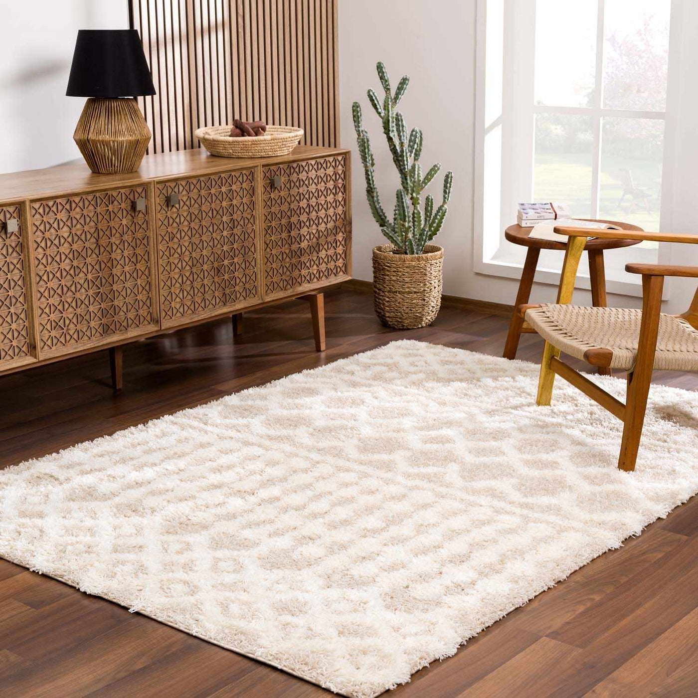 Prompton Cream Plush Area Rug by Boutique Rugs