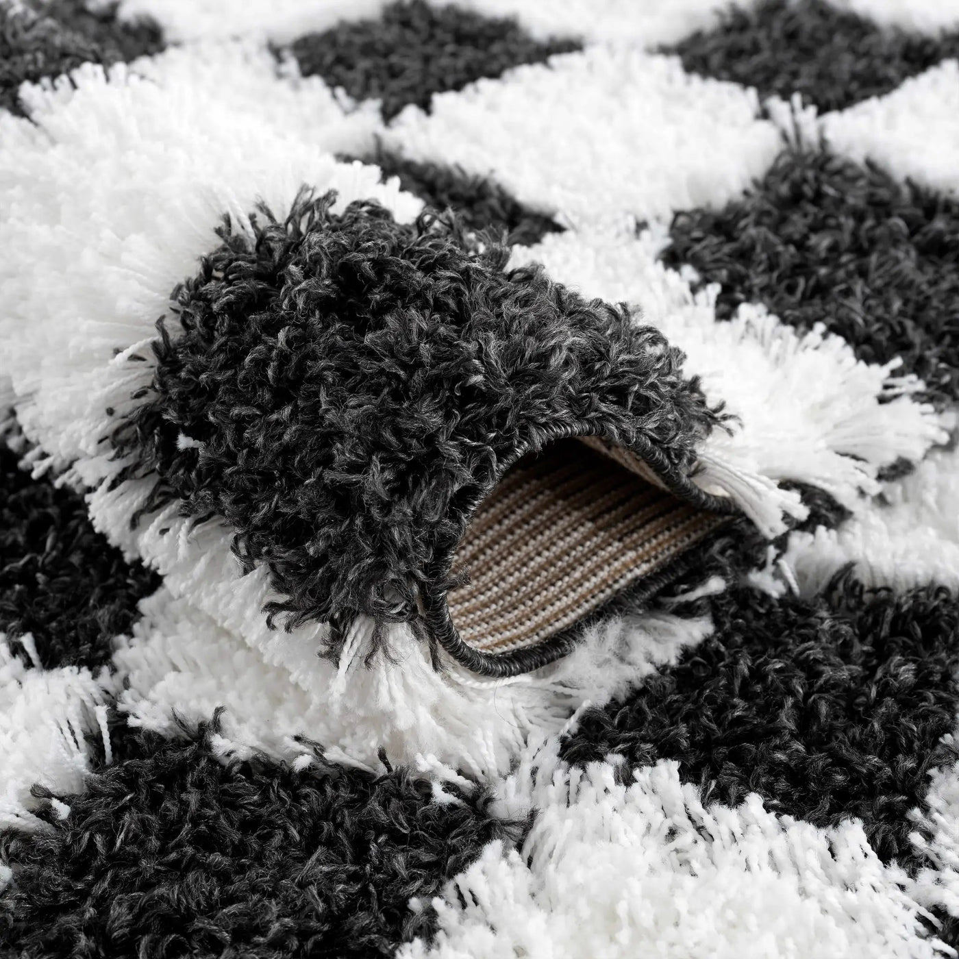 Atira Black & White Checkered Area Rug by Boutique Rugs