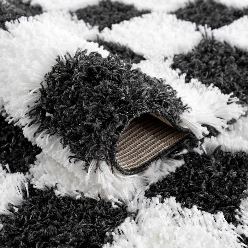 Atira Black & White Checkered Area Rug by Hauteloom