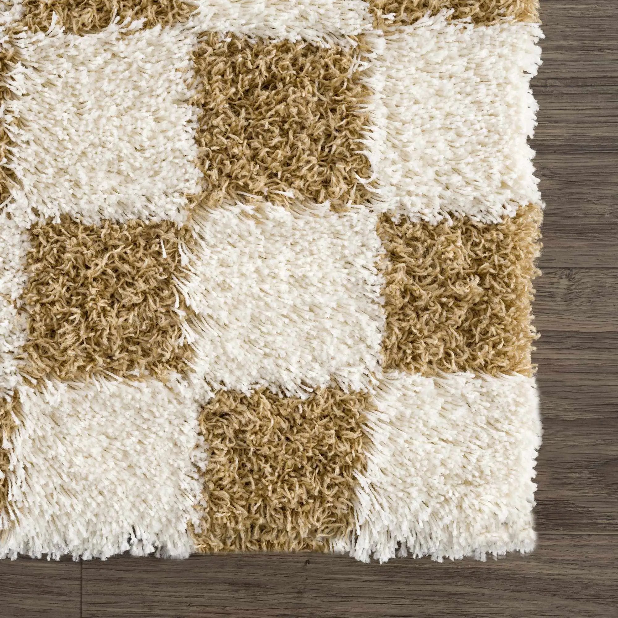Atira Mustard Checkered Area Rug by Hauteloom