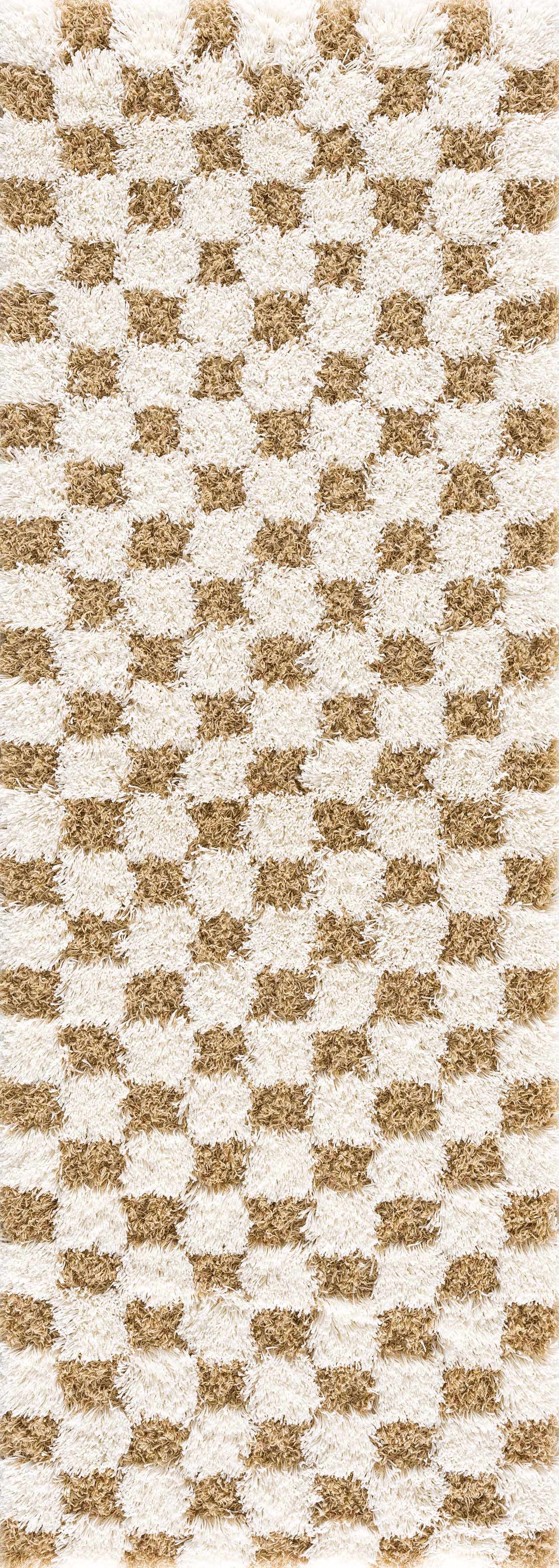 Atira Mustard Checkered Area Rug by Boutique Rugs