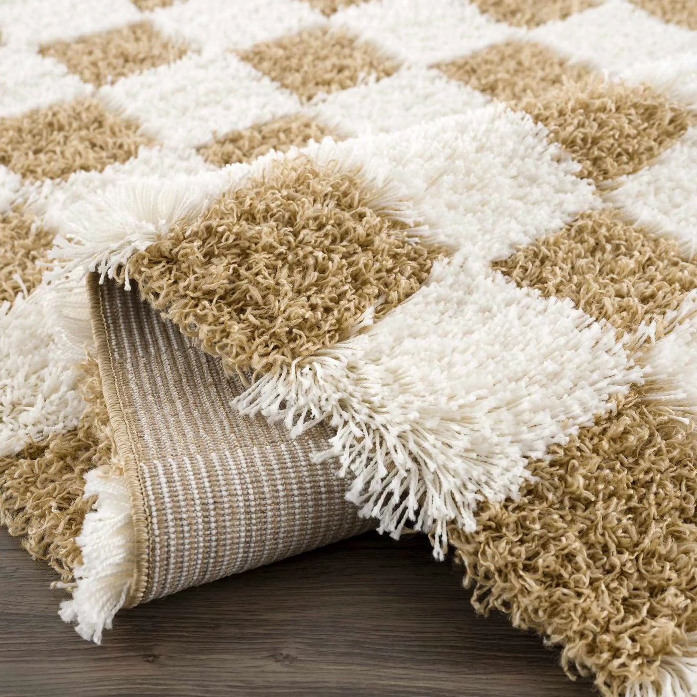 Atira Mustard Checkered Area Rug by Boutique Rugs