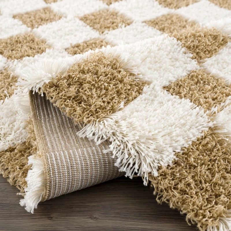 Atira Mustard Checkered Area Rug by Boutique Rugs