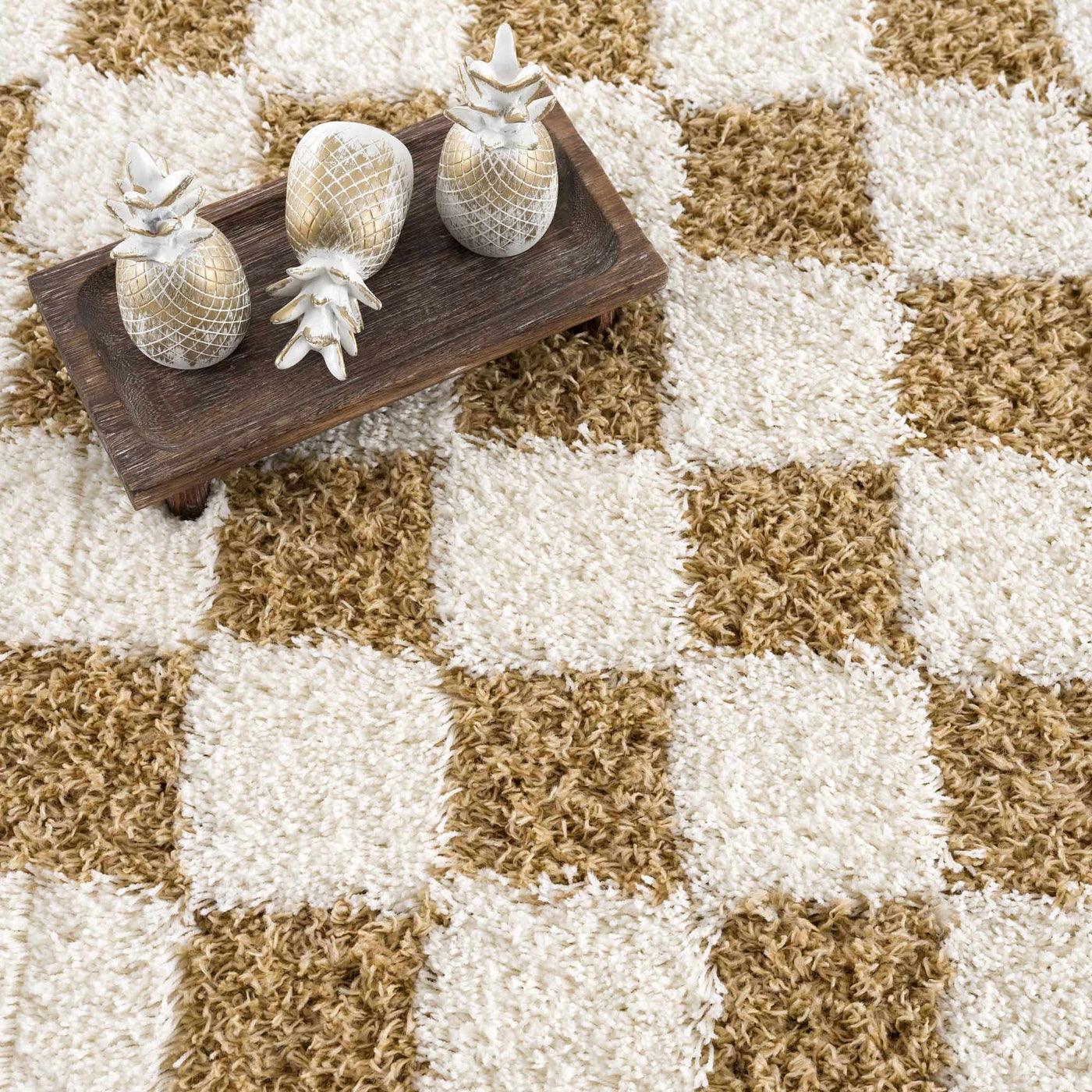 Atira Mustard Checkered Area Rug by Boutique Rugs