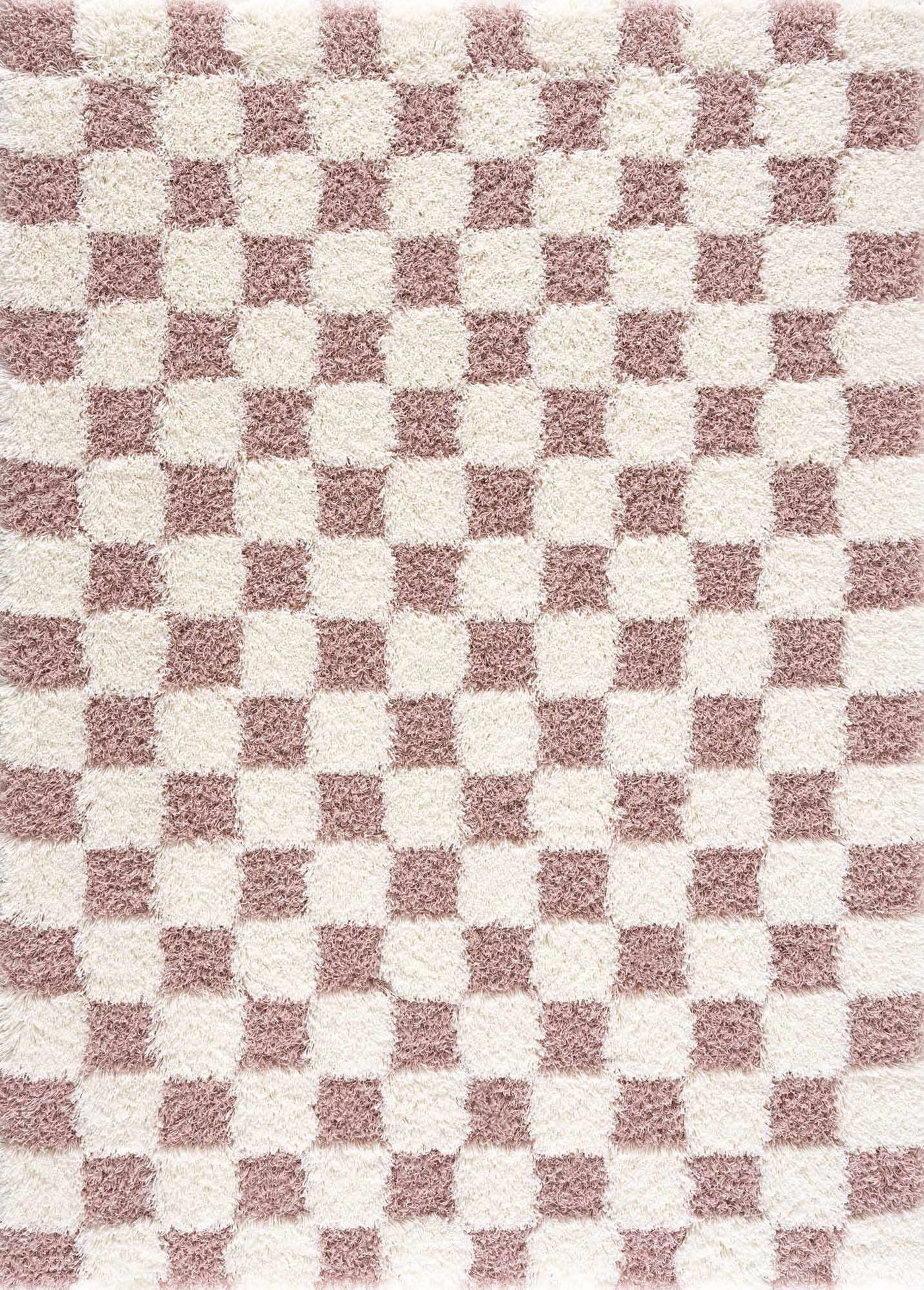 Atira Pink Checkered Shag Rug by Boutique Rugs