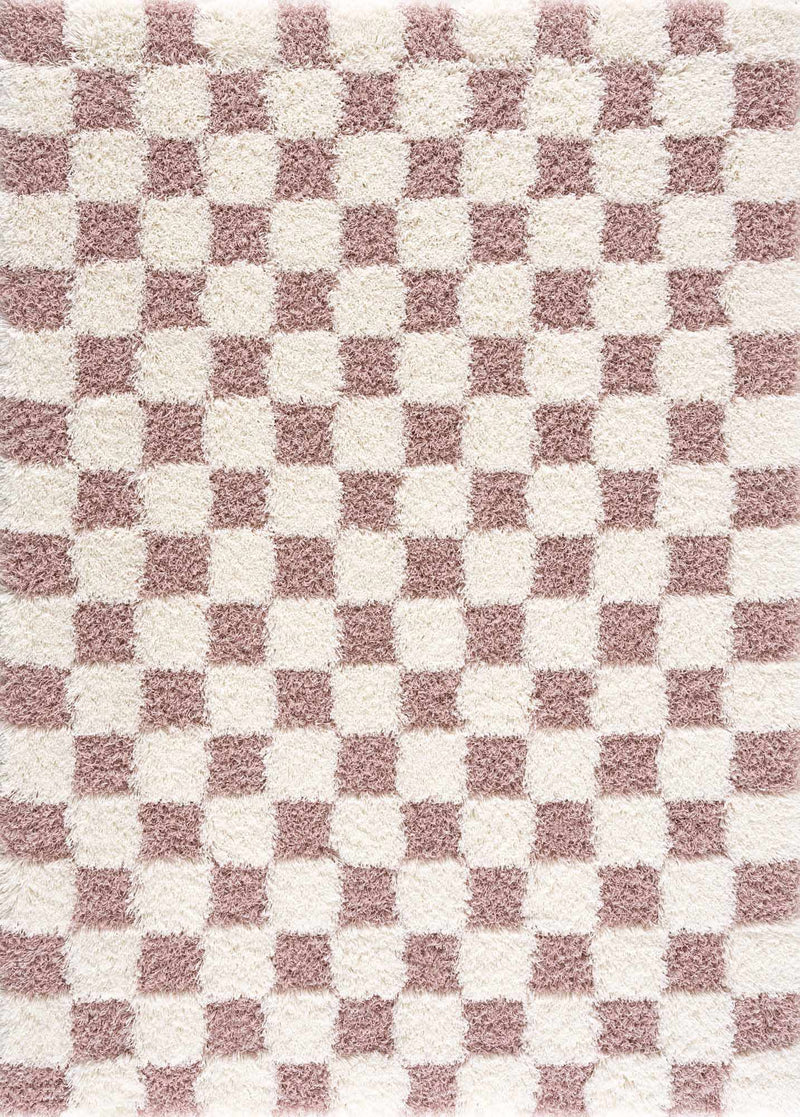 Atira Pink Checkered Area Rug by Hauteloom
