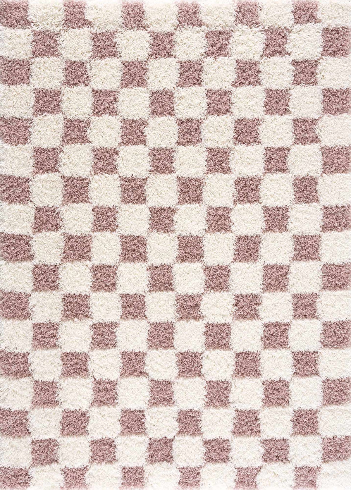 Atira Pink Checkered Area Rug by Hauteloom
