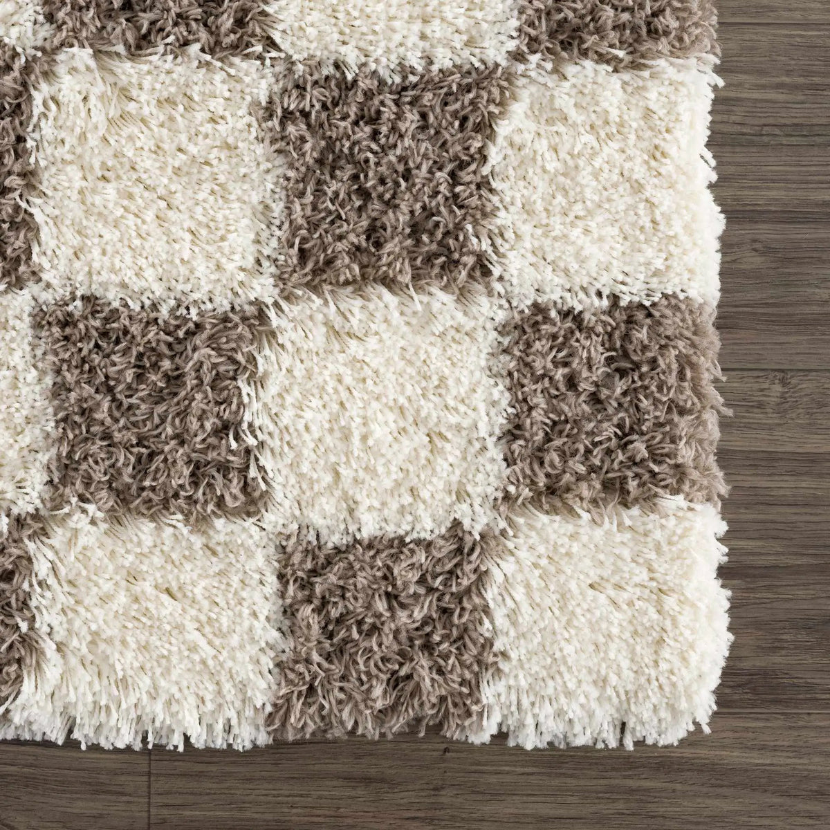 Atira Brown Checkered Area Rug by Hauteloom