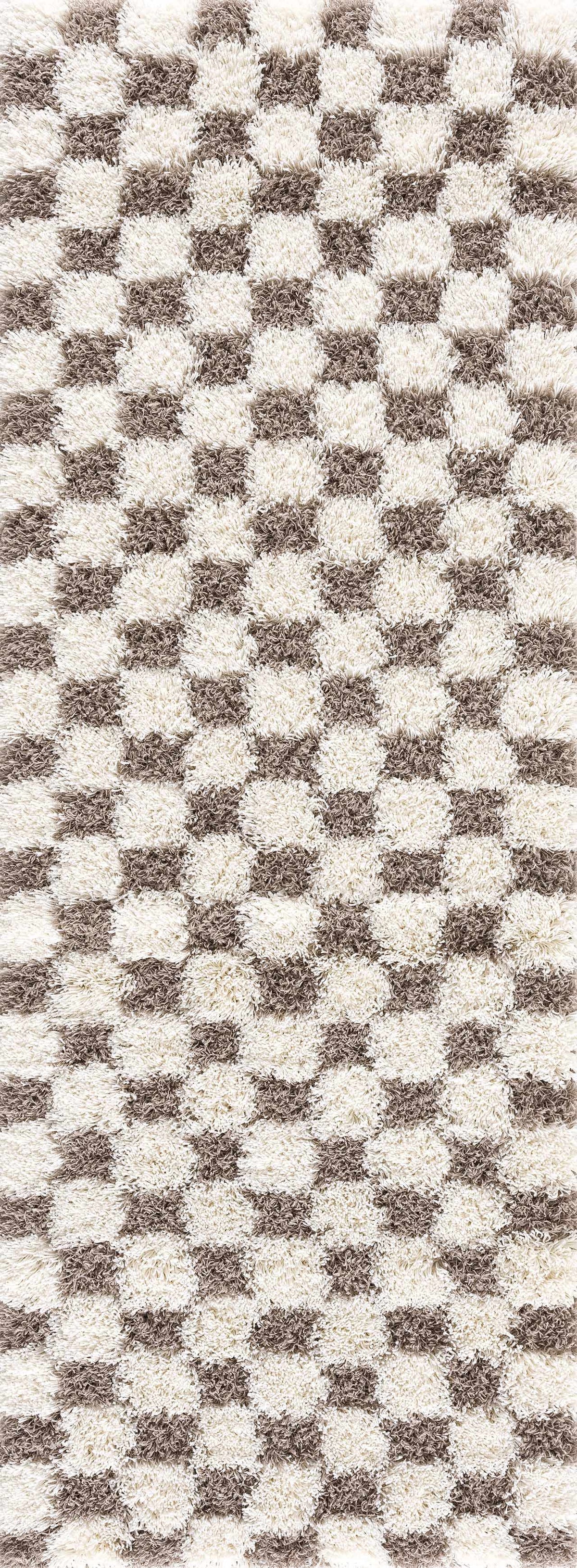 Atira Brown Checkered Area Rug by Hauteloom