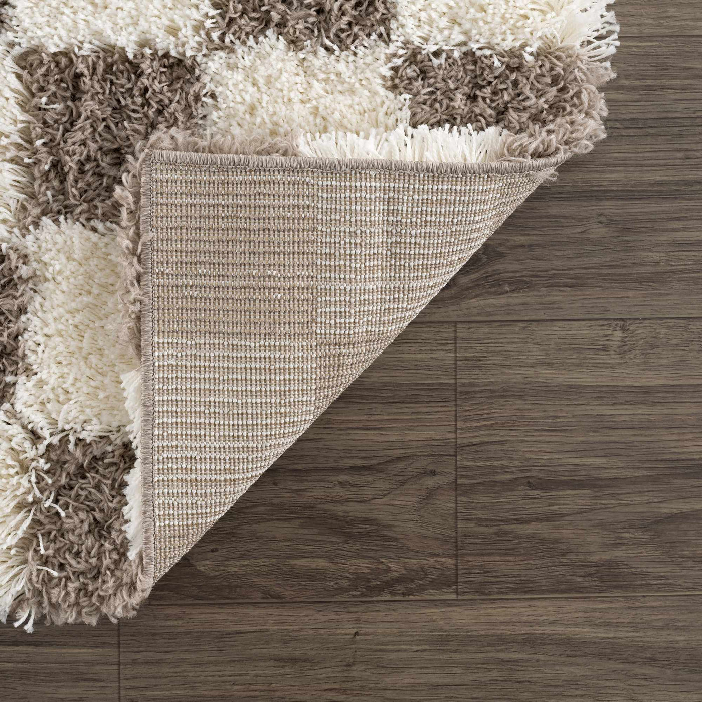 Atira Brown Checkered Area Rug by Boutique Rugs