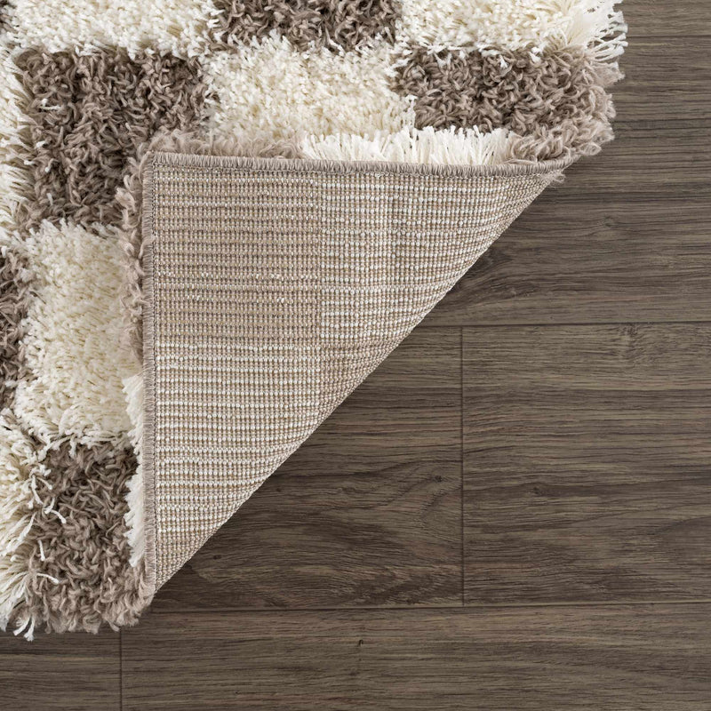 Atira Brown Checkered Area Rug by Boutique Rugs