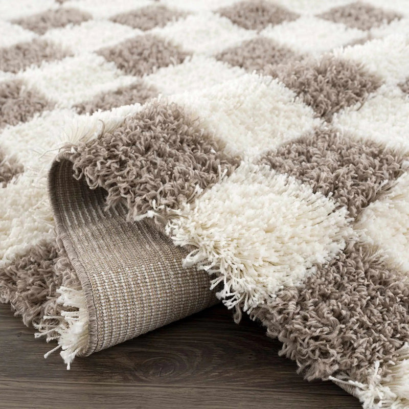 Atira Brown Checkered Area Rug by Hauteloom