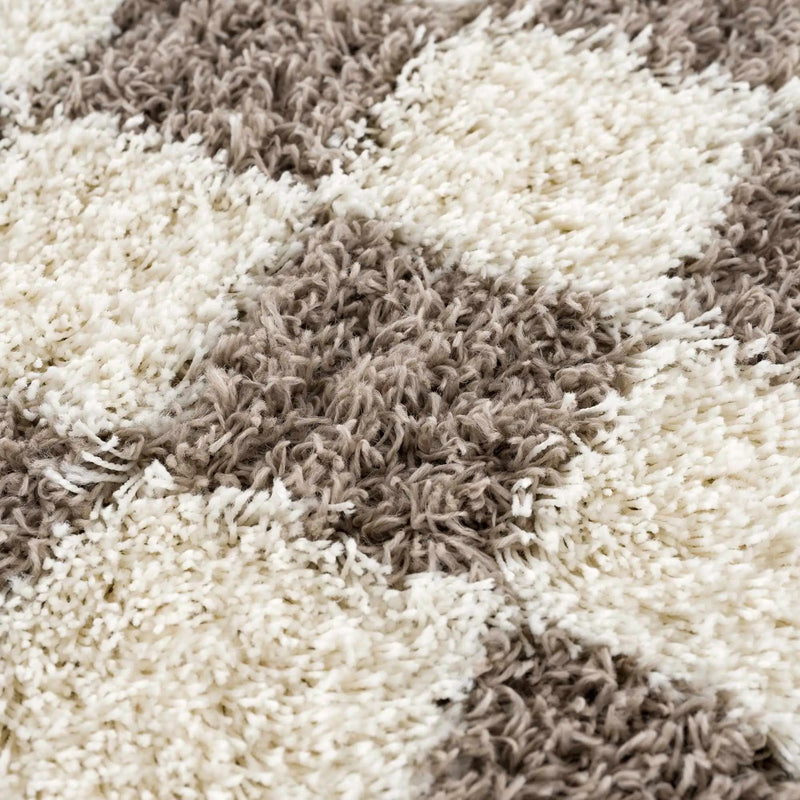Atira Brown Checkered Area Rug by Boutique Rugs