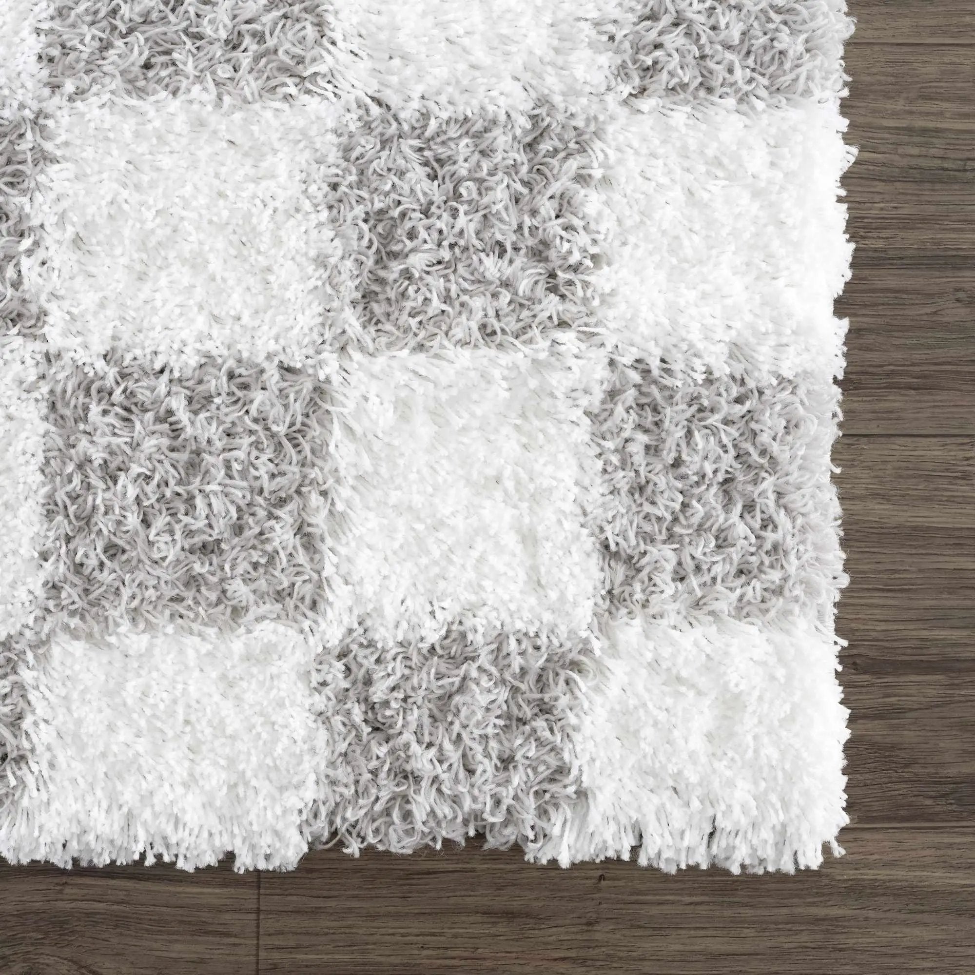Atira Gray Checkered Area Rug by Hauteloom