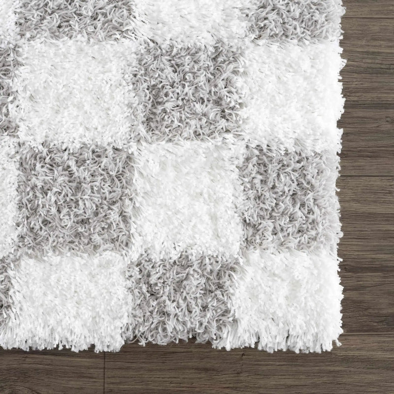 Atira Gray Checkered Area Rug by Hauteloom