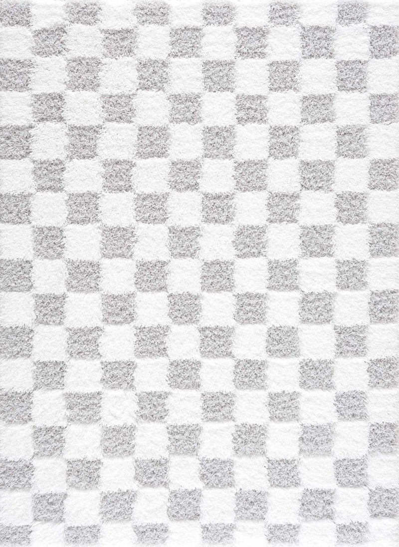 Atira Gray Checkered Area Rug by Boutique Rugs