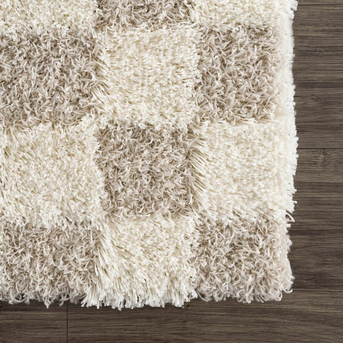 Atira Light Brown Checkered Area Rug by Hauteloom