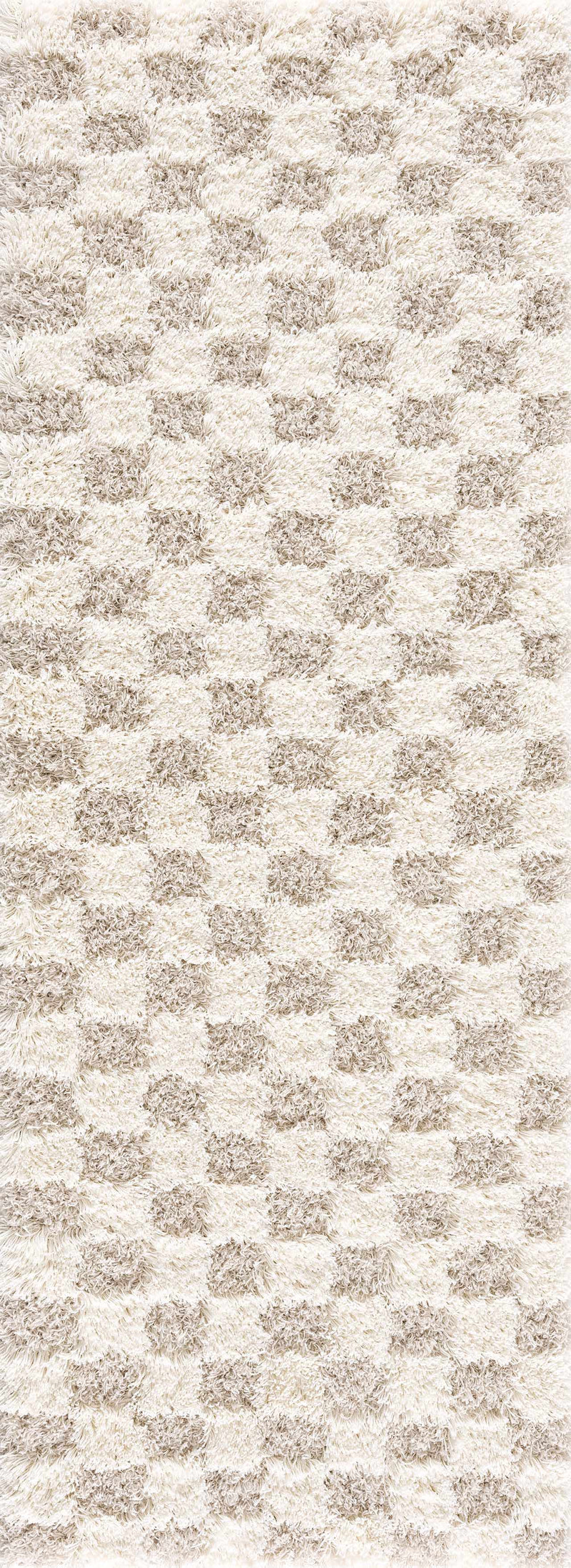 Atira Light Brown Checkered Area Rug by Boutique Rugs