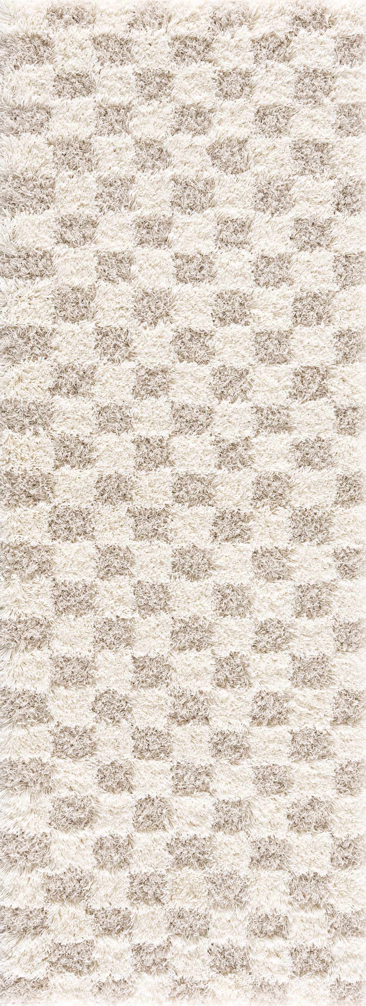 Atira Light Brown Checkered Area Rug by Hauteloom