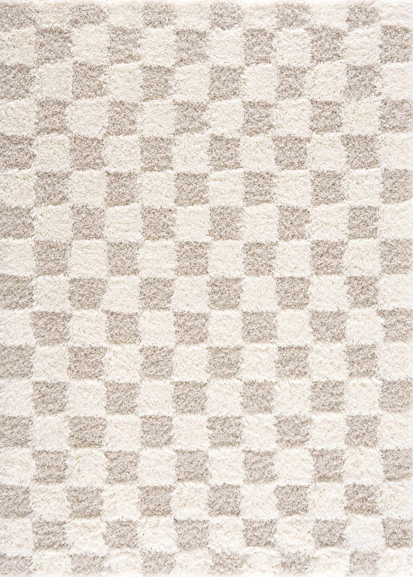 Atira Light Brown Checkered Area Rug by Boutique Rugs