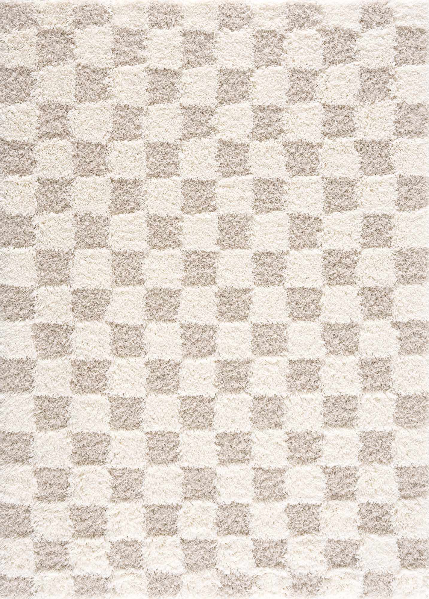 Atira Light Brown Checkered Area Rug by Boutique Rugs