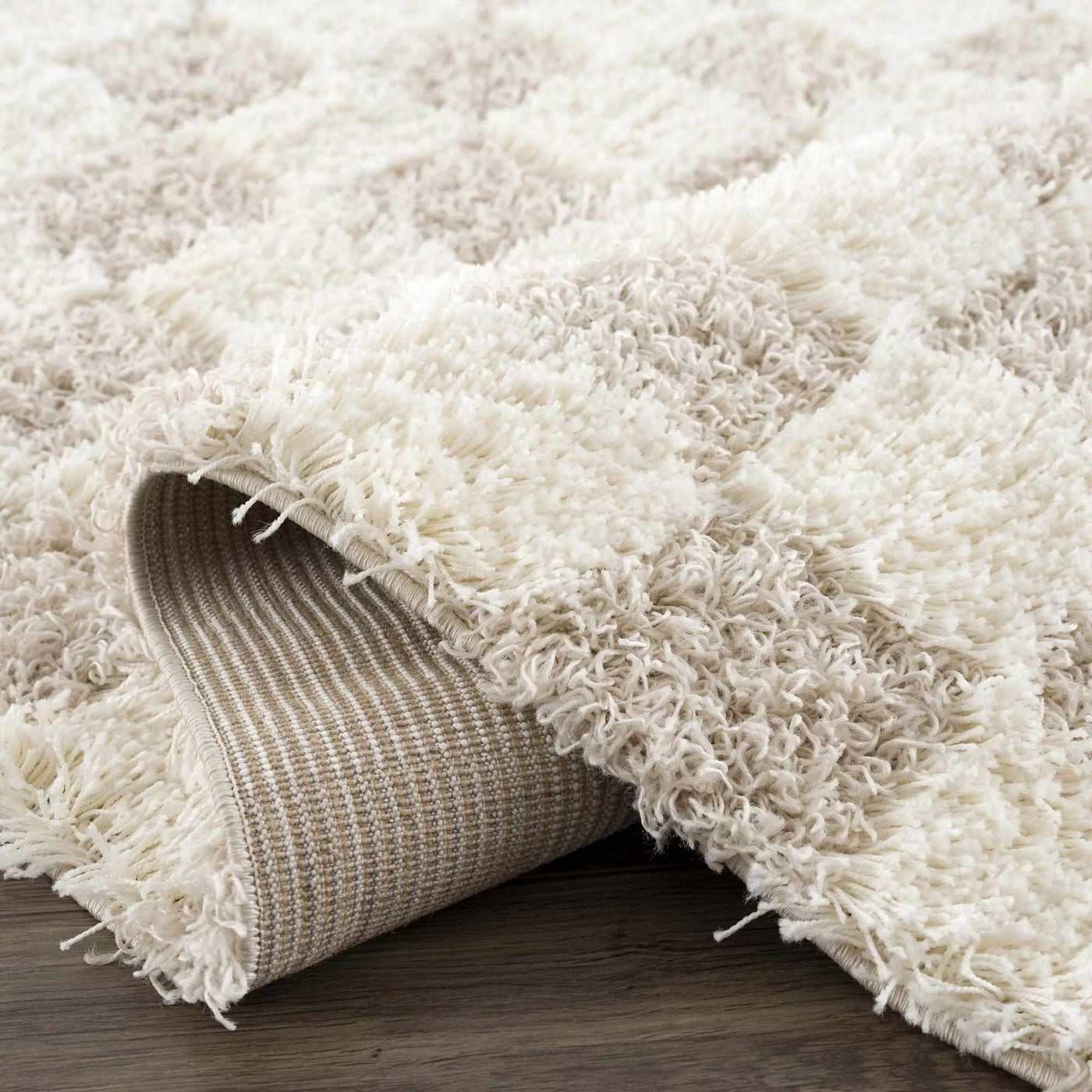 Atira Light Brown Checkered Area Rug by Boutique Rugs