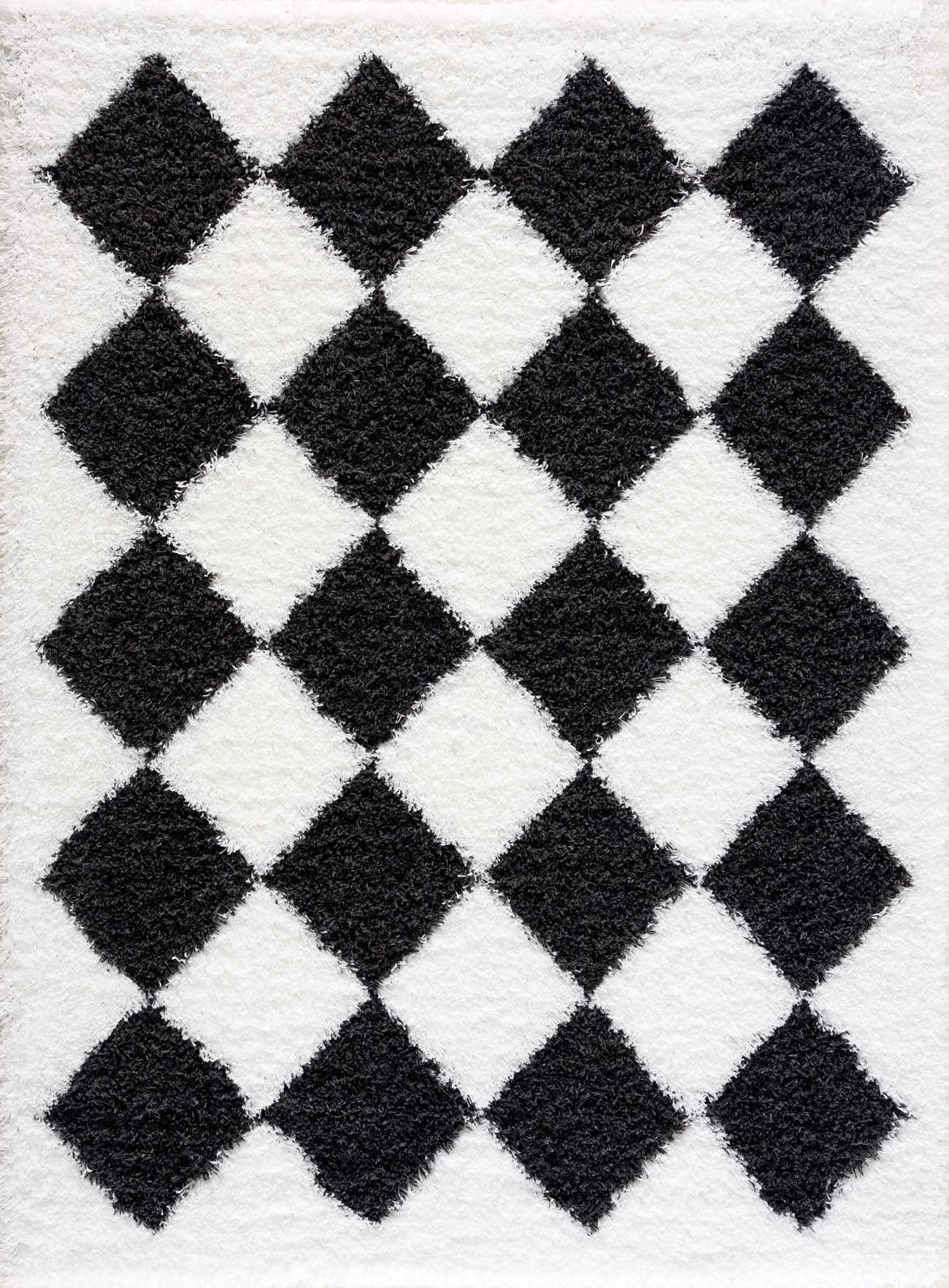 Zahur Black & White Diamond Area Rug - Clearance by Boutique Rugs