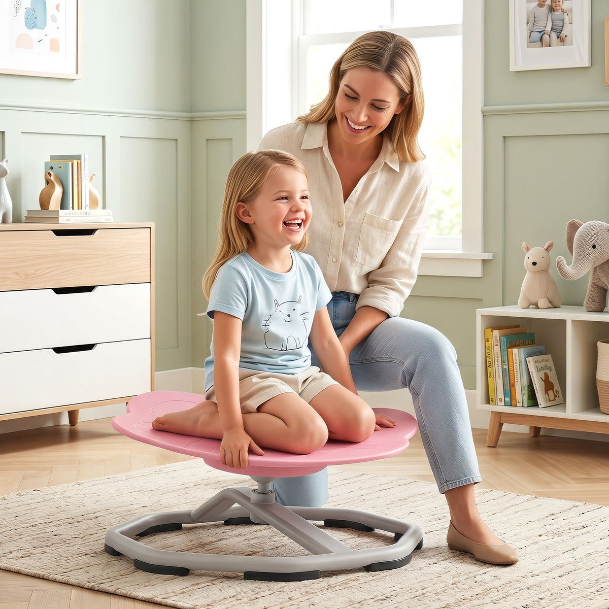 Kids Sensory Swivel Chair Cat Claw 360¬∞ Spinning Chair with Non-Slip Metal Base, photo 17 of 17