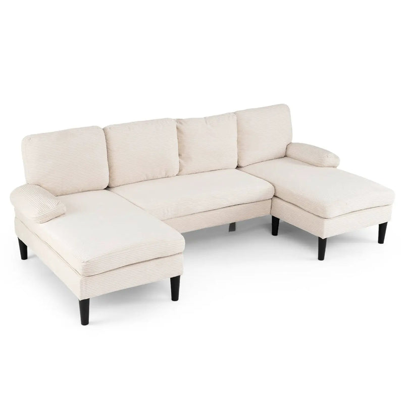 U-shaped Sectional Couch with Double Chaise for Living Room by DirectDeals