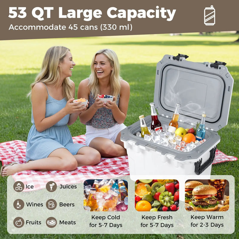 Ultra-Light Injection Molded Cooler 53 QT Hard Ice Chest by DirectDeals