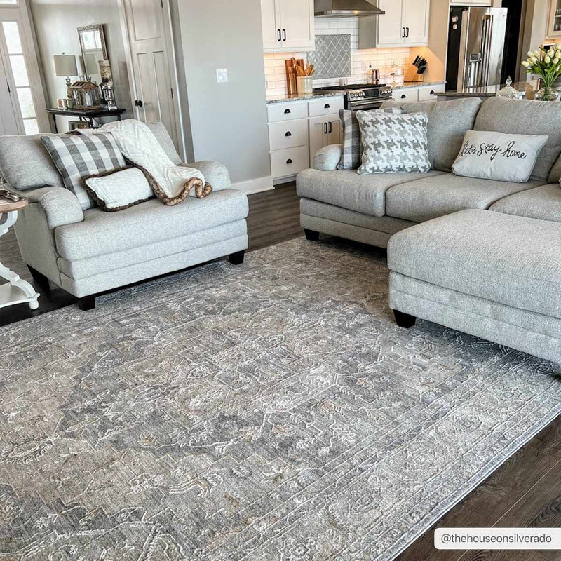 Ulubey Distressed Gray Thick Luxe Area Rug by Boutique Rugs