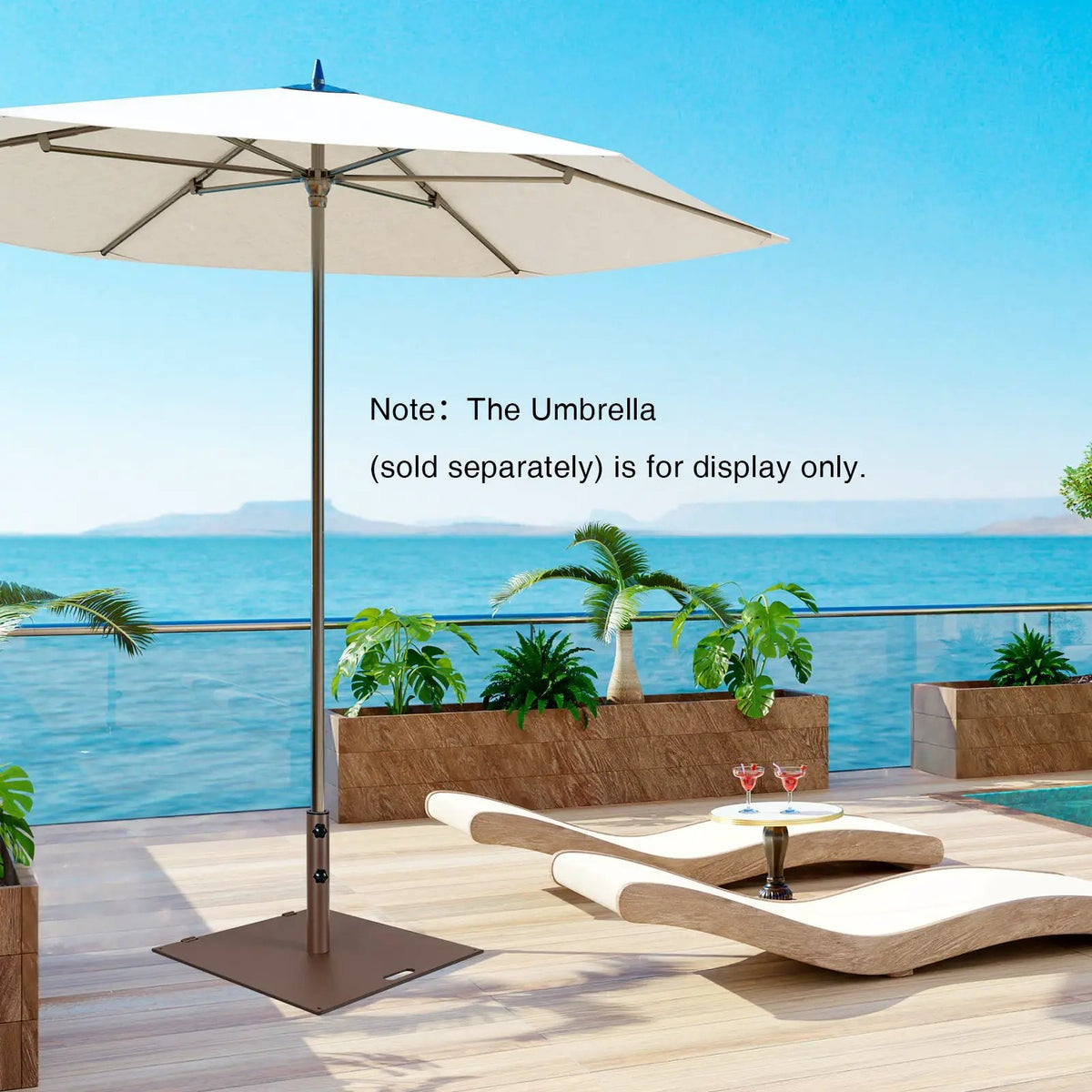 24 Inch Square Patio Umbrella Base 50 LBS Weighted by DirectDeals