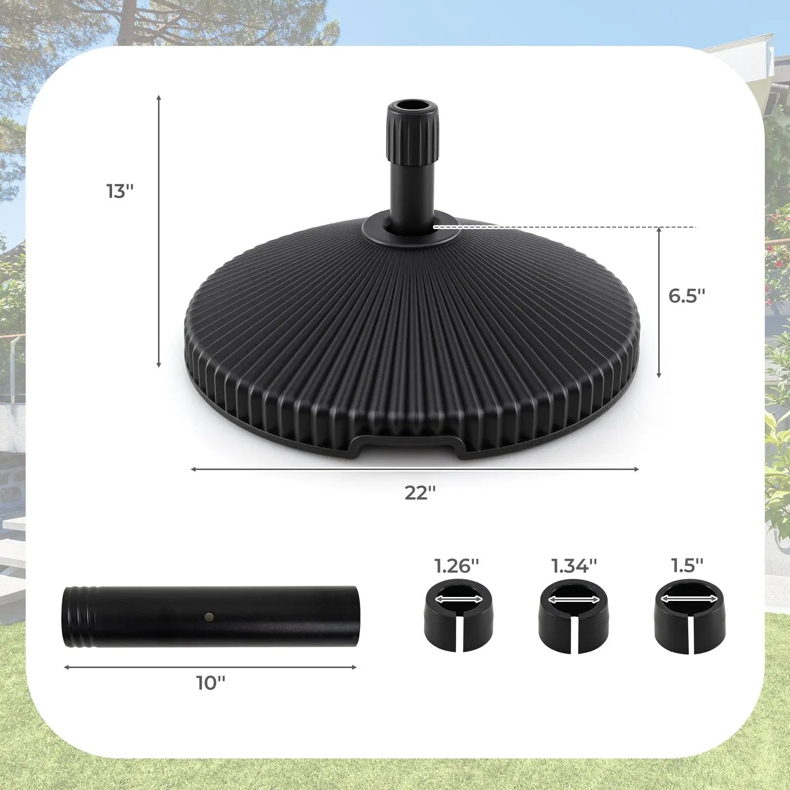 Outdoor Umbrella Base with Shell Texture - Water & Sand Fill by DirectDeals