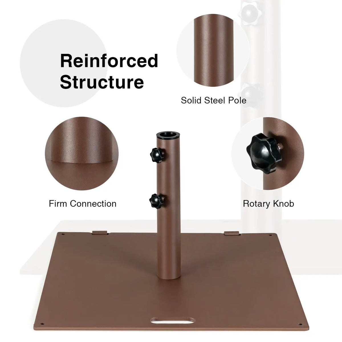 24 Inch Square Patio Umbrella Base 50 LBS Weighted by DirectDeals