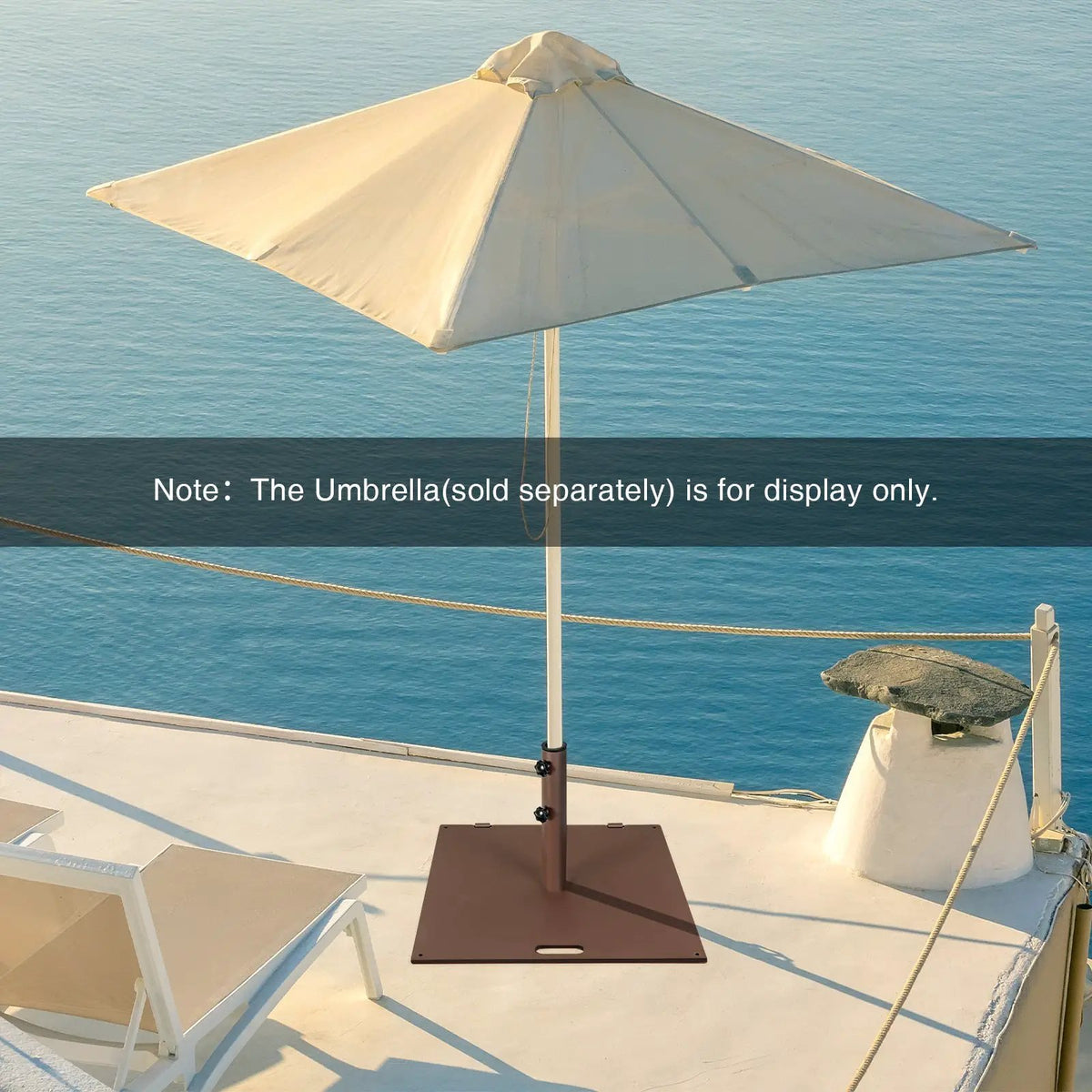 24 Inch Square Patio Umbrella Base 50 LBS Weighted by DirectDeals