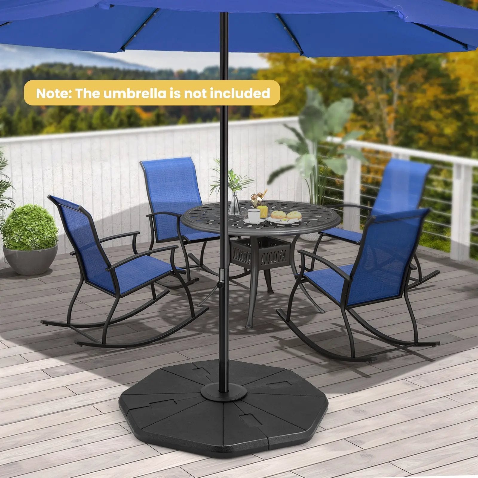 4-Piece Fillable Umbrella Base Stand for Garden Yard Poolside by DirectDeals