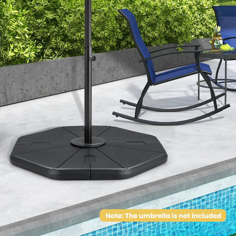 4-Piece Fillable Umbrella Base Stand for Garden Yard Poolside by DirectDeals