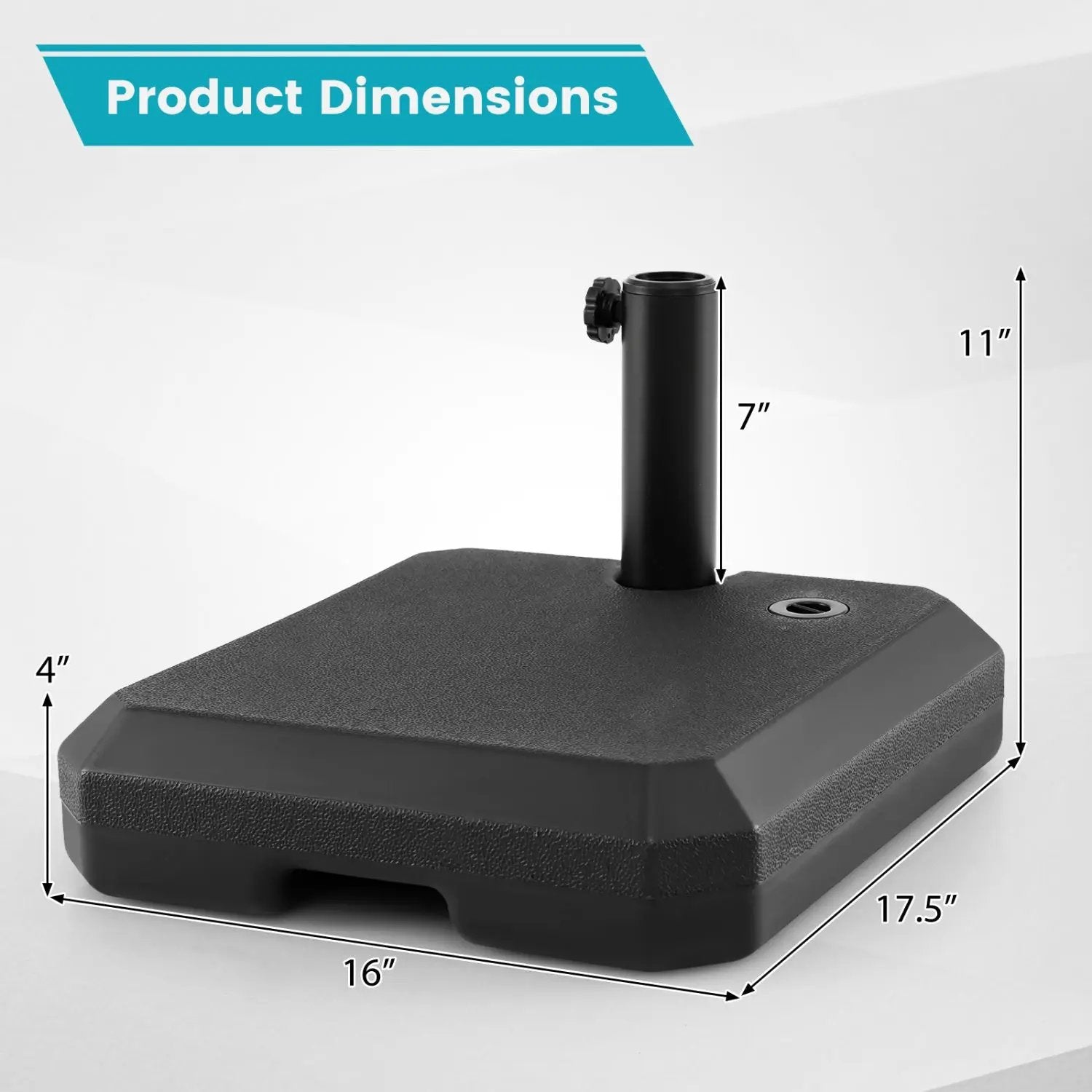 Umbrella Base for Half Patio Umbrellas 48.5 lbs Water & Sand Fillable Umbrella Stand by DirectDeals