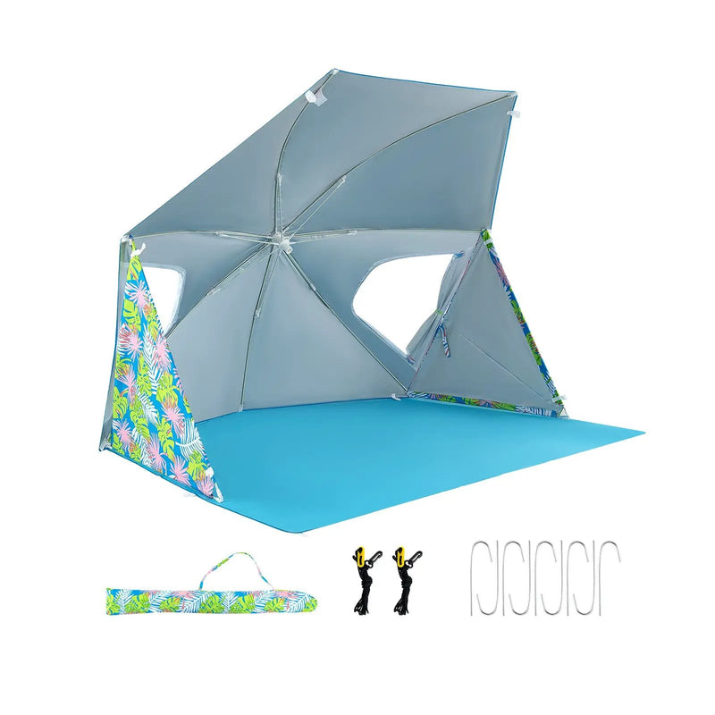 UPF50+ Sun Protection Beach Umbrella Tent with Portable Carrying Bag-Blue by DirectDeals