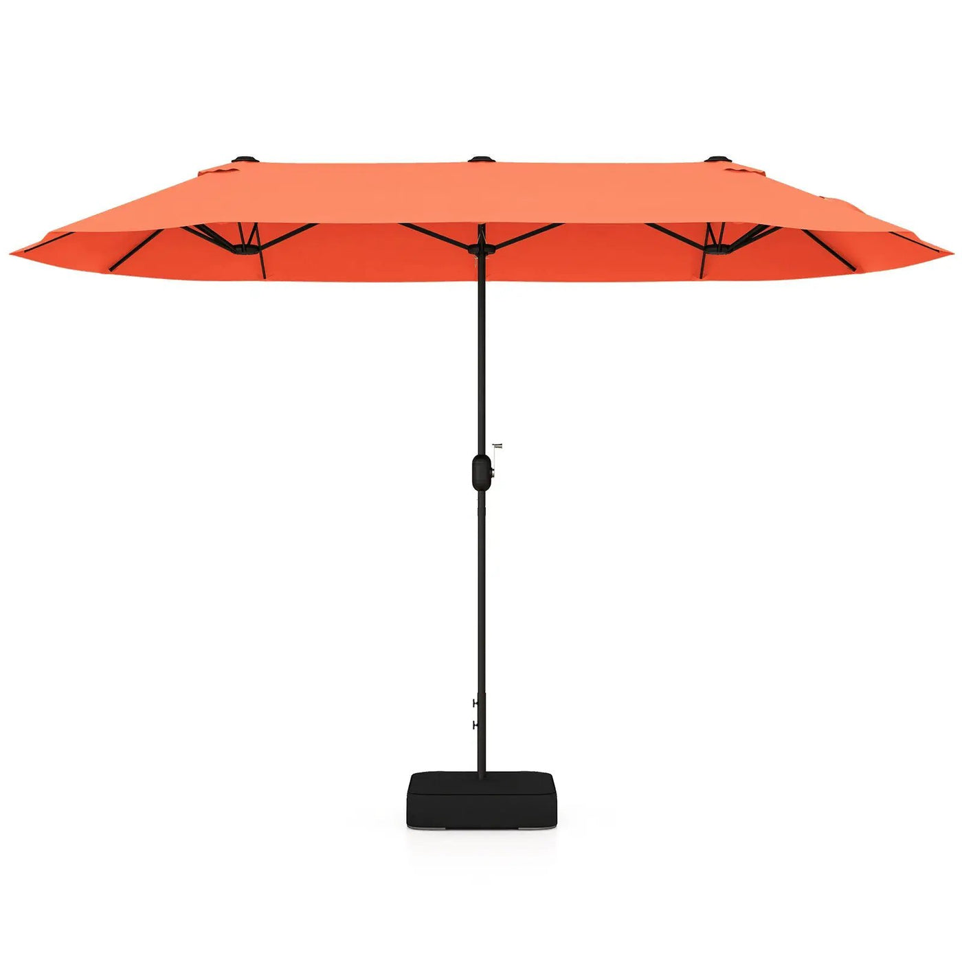 13FT Double-sided Patio Twin Table Umbrella with Crank Handle-Tan by DirectDeals